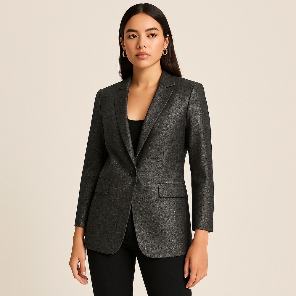 Theory Metallic Gray Blazer – Size 2 (EUC)